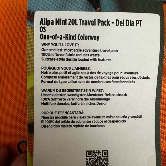 NWT cotopaxi Allpa Mini 20L Travel Pack Del Dia-One of a Kind Colorway - Picture 3 of 5